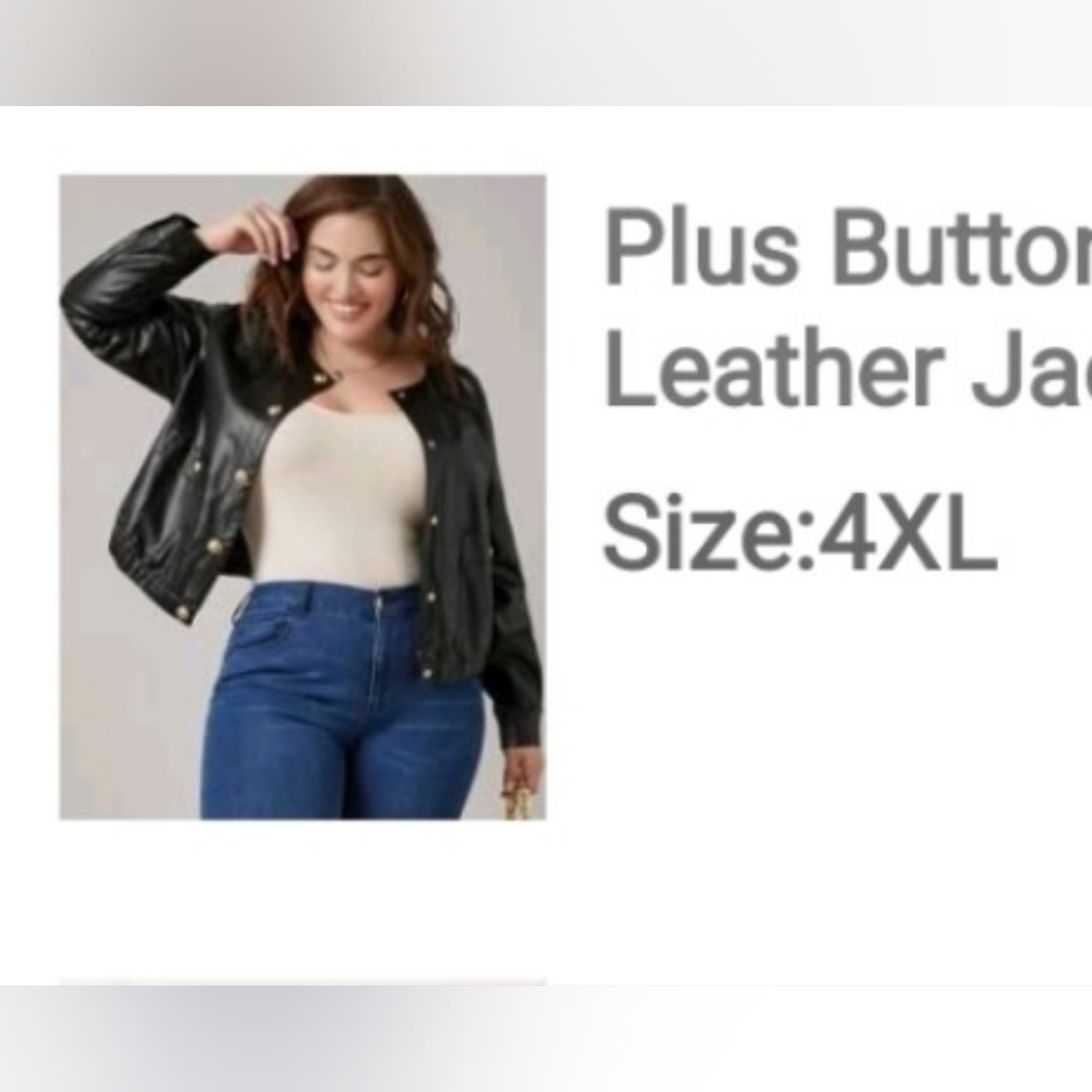 Shein brand Pleather Plus Size Jacket 4XL